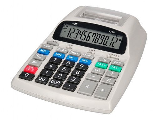 Calculadora Liderpapel impresora pantalla papel 57 mm 12 digitos impresion bicolor blanca 163440, imagen 5 mini