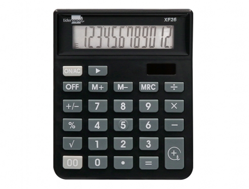 Calculadora Liderpapel sobremesa xf26 12 digitos solar y pilas 127x105x24 mm color 163491, imagen 3 mini