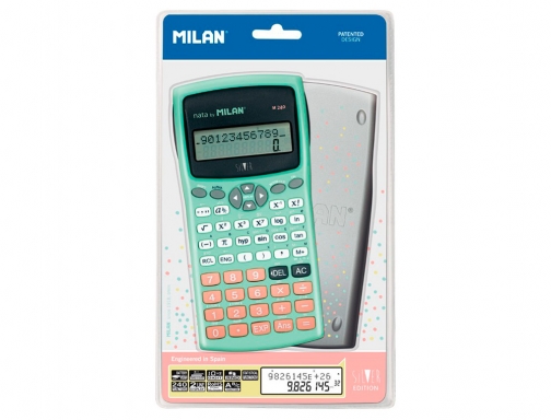 Calculadora Milan cientifica m240 silver 2 lineas 240 funciones 10+2 digitos color 159110SLBL, imagen 5 mini