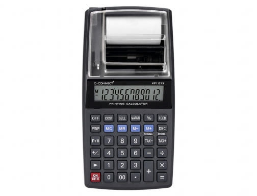Calculadora Q-connect impresora pantalla papel KF11213 12 digitos tinta azul, imagen 3 mini