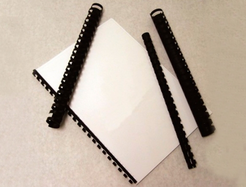 Canutillo Q-connect redondo 12 mm plastico negro capacidad 102 hojas caja de KF24022, imagen 3 mini