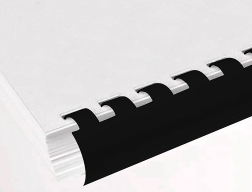 Canutillo Q-connect redondo 14 mm plastico negro capacidad 130 hojas caja de KF24051, imagen 4 mini
