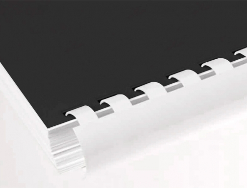 Canutillo Q-connect redondo 14 mm plastico blanco capacidad 130 hojas caja de KF24052, imagen 4 mini