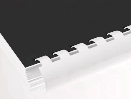 Canutillo Qconnect Redondo 22 Mm Plastico Blanco Capacidad 200 Hojas Caja De Kf32117, imagen 4 mini