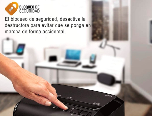 Destructora de documentos Fellowes 10m capacidad de corte 10 h seguridad p5 4630601, imagen 3 mini