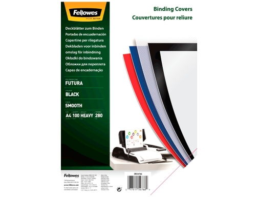 Tapa de encuadernacion Fellowes Din A4 polipropileno negro 280 micras pack de 5476603, imagen 2 mini