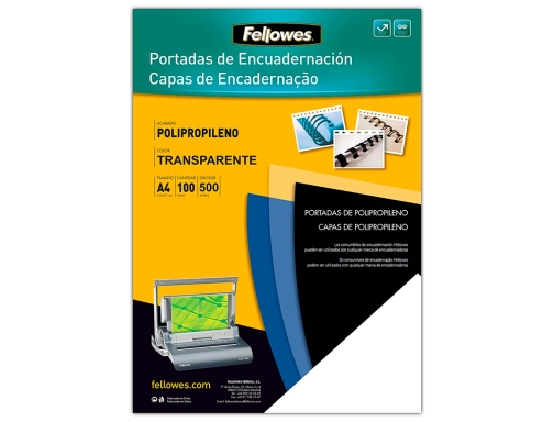 Tapa de encuadernacion Fellowes Din A4 polipropileno negro 500 micras pack de 54772, imagen 2 mini