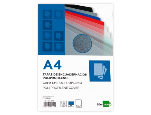 Tapa encuadernacion Liderpapel polipropileno A3 0.5 mm negro opaco paquete de 100 10749, imagen 2 mini