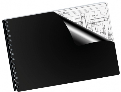Tapa encuadernacion Liderpapel polipropileno A4 0.5mm negro opaco paquete de 100 unidades 64042, imagen 5 mini