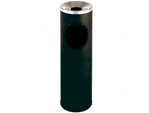 Cenicero papelera redondo 401 negro de metal 66x21,5 cm Sie 401-N, imagen 2 mini