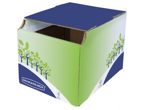 Contenedor papelera reciclaje Fellowes sobremesa carton 100% reciclado montaje manual entrada frontal 8049301, imagen 3 mini