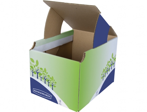 Contenedor papelera reciclaje Fellowes sobremesa carton 100% reciclado montaje manual entrada frontal 8049301, imagen 4 mini