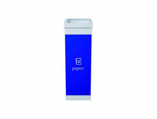 Contenedor papelera reciclaje Paperflow con tapa poliestireno para papeles 60 l 76x36,3x26,3 CTSPA.13 , blanco, imagen 2 mini