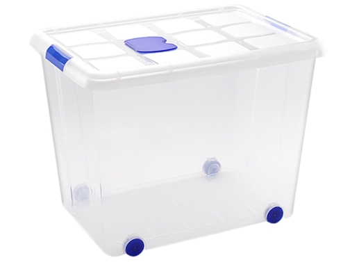 Contenedor plastico Plasticforte 86 litros n 8 transparente con tapa 470x620x450 mm 11251, imagen 2 mini