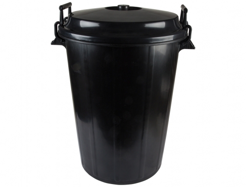 Cubo de basura con tapa negro 100 l para bolsas 85x105 cm Blanca 005248, imagen 2 mini