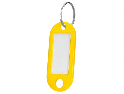 Llavero portaetiquetas Q-connect color amarillo expositor de 100 unidades KF02692, imagen 4 mini