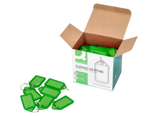Llavero portaetiquetas Q-connect premium color verde caja de 40 unidades KF10482, imagen 3 mini