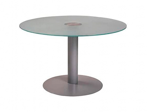 Mesa de reunion Rocada meeting 3005AT05 estructura columna acero gris tablero cristal, imagen 2 mini