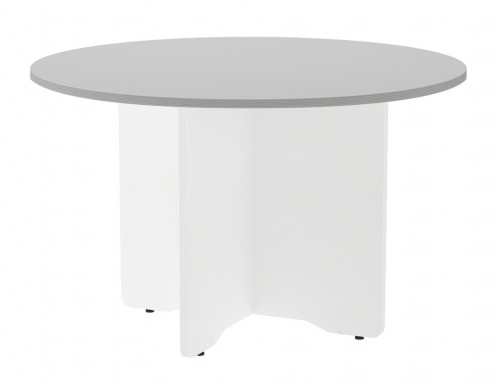 Mesa de reunion Rocada redonda 3006AW02 estructura madera en aspas color blanco, imagen 2 mini