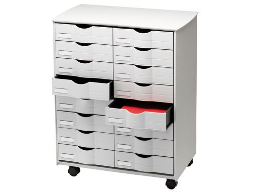 Mueble auxiliar Paperflow para oficina negro 16 cajones en 2 columnas gris5x382 DT162.02, imagen 2 mini