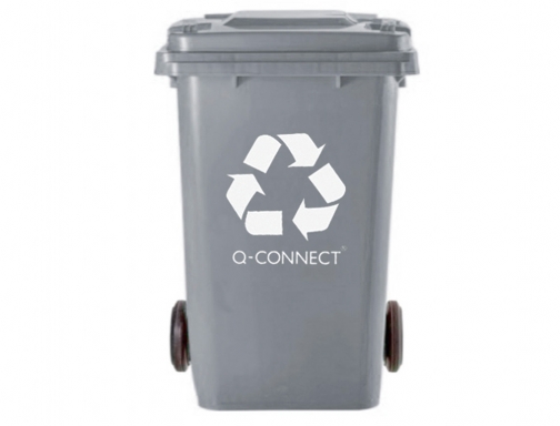 Papelera contenedor Q-connect plastico gris para desechos en general 100 l con KF16545, imagen 3 mini