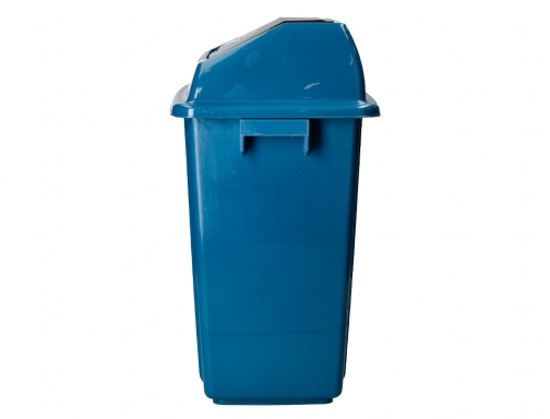 Papelera contenedor Q-connect plastico con tapa de balancin 58 litros azul 470x330x760 KF10061, imagen 5 mini
