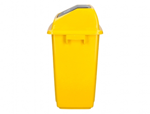 Papelera contenedor Q-connect plastico con tapa de balancin 58 litros amarillo 470x330x760 KF10062, imagen 5 mini