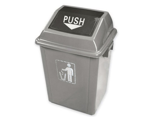 Papelera contenedor Qconnect plastico con tapa de balancin 20 litros gris 340x240x450 KF16748, imagen 3 mini