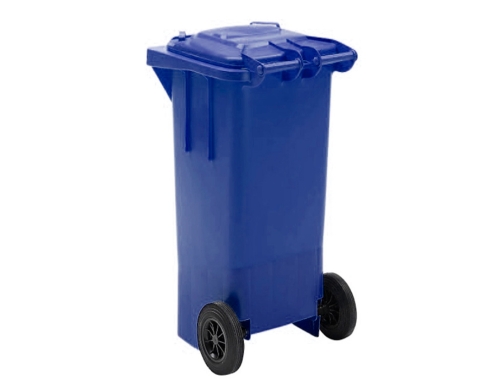 Papelera contenedor Q-connect plastico con tapadera 100l color azul 800x510x525 mm con KF04240, imagen 5 mini