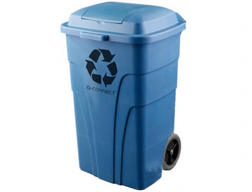 Papelera contenedor Q-connect plastico con tapadera 240l color azul 1040x620x610 mm con KF04242, imagen 5 mini