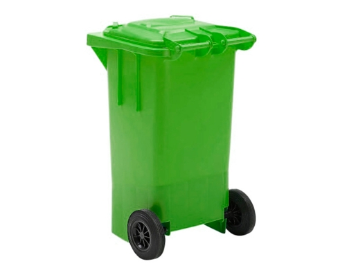 Papelera contenedor Q-connect plastico verde para envases de vidrio 100l con tapa KF16542, imagen 5 mini