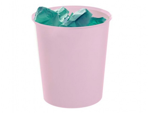 Papelera plastico Archivo 2000 ecogreen 100% reciclada 18 litros color rosa pastel 2001 RS PS, imagen 2 mini