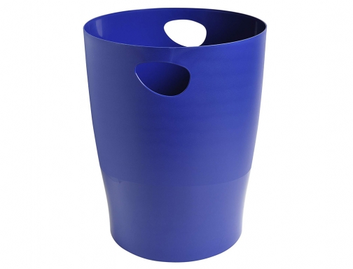 Papelera plastico Exacompta ecoblack azul 15 litros 453104D, imagen 2 mini