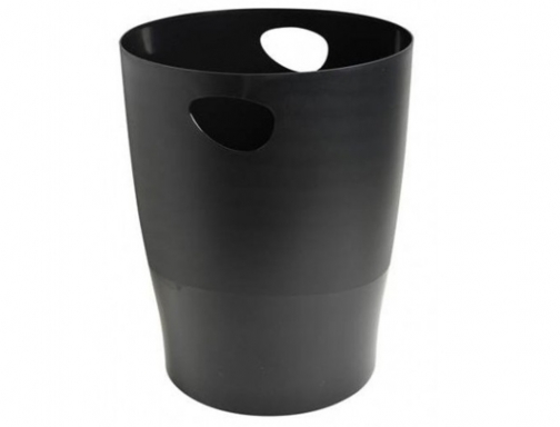 Papelera plastico Exacompta ecoblack negro 15 litros 453014D, imagen 2 mini