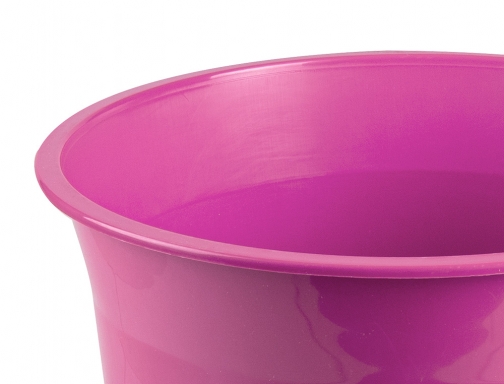 Papelera plastico Liderpapel rosa opaco 13 litros 275x285 mm 166258, imagen 4 mini