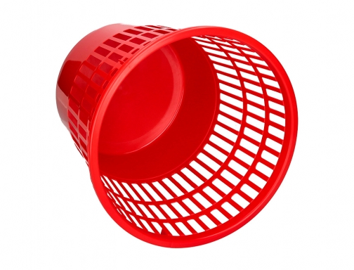 Papelera plastico Q-connect 15 litros rejilla color rojo 285x290 mm KF03772, imagen 3 mini