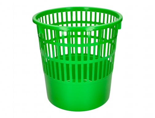 Papelera plastico Q-connect 15 litros color verde 285x290 mm KF03773, imagen 2 mini