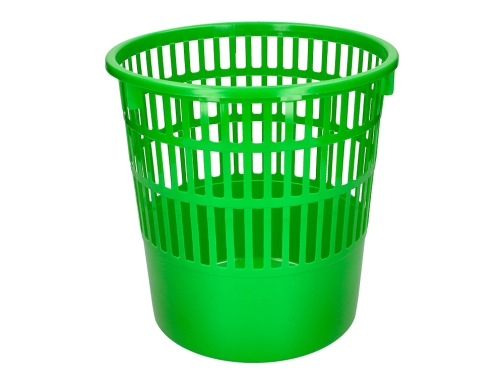 Papelera plastico Q-connect 15 litros rejilla color verde 285x290 mm KF03773, imagen 2 mini