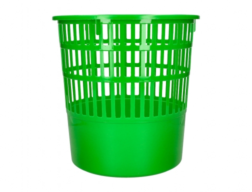 Papelera plastico Q-connect 15 litros color verde 285x290 mm KF03773, imagen 4 mini