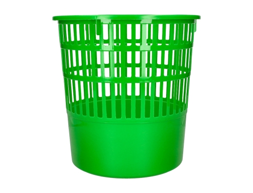 Papelera plastico Q-connect 15 litros rejilla color verde 285x290 mm KF03773, imagen 4 mini