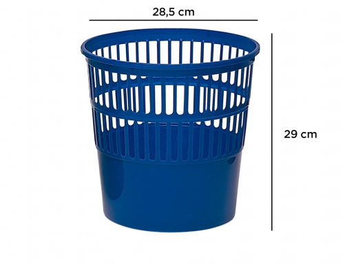 Papelera plastico Q-connect 15 litros rejilla color azul 285x290 mm KF15148, imagen 2 mini