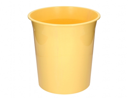 Papelera plastico Q-connect amarillo pastel opaco 13 litros 275x285 mm KF17154, imagen 3 mini