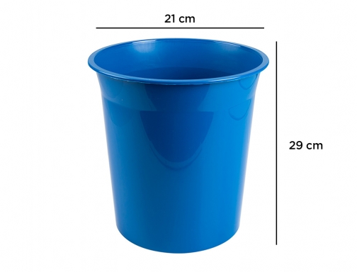 Papelera plastico Q-connect azul opaco 13 litros dim.275x285mm KF19032, imagen 2 mini