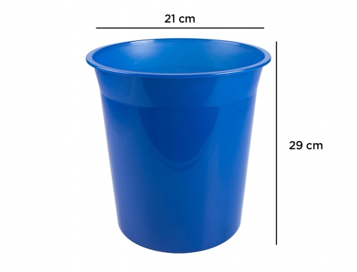 Papelera plastico Q-connect azul translucido 13 litros 275x285 mm KF19037, imagen 2 mini