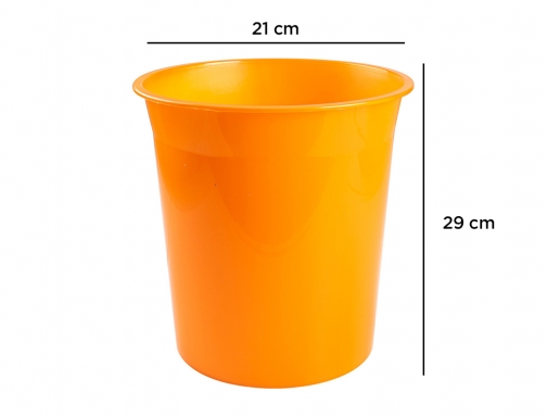 Papelera plastico Q-connect naranja translucido 13 litros 275x285 mm KF19040, imagen 2 mini