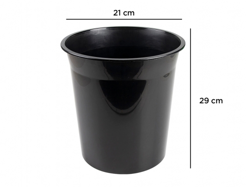 Papelera plastico Q-connect negro opaco 13 litros 275x285 mm KF19034, imagen 2 mini