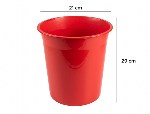 Papelera plastico Q-connect rojo opaco 13 litros 275x285 mm KF19035, imagen 2 mini