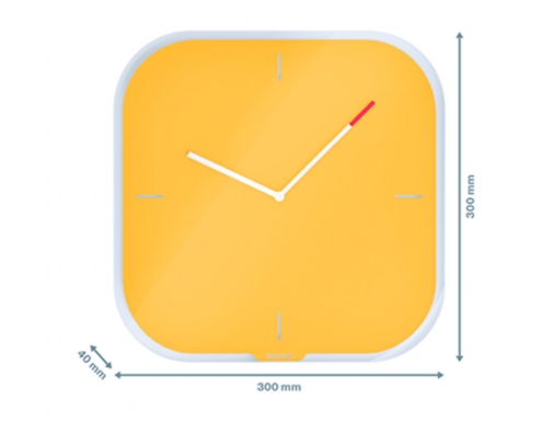 Reloj Leitz cosy de pared silencioso cristal 30x30 cm amarillo 90170019, imagen 2 mini