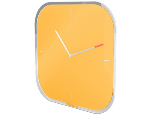 Reloj Leitz cosy de pared silencioso cristal 30x30 cm amarillo 90170019, imagen 4 mini