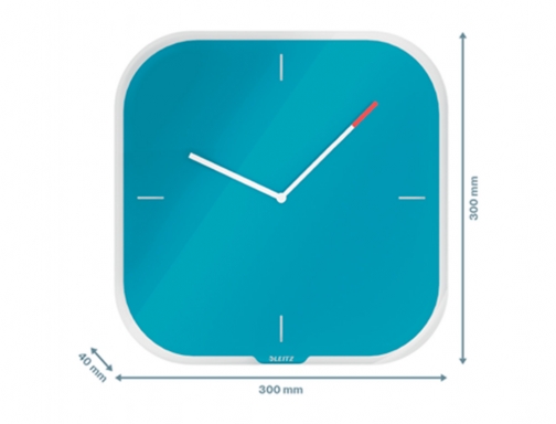 Reloj Leitz cosy de pared silencioso cristal 30x30 cm azul 90170061, imagen 3 mini